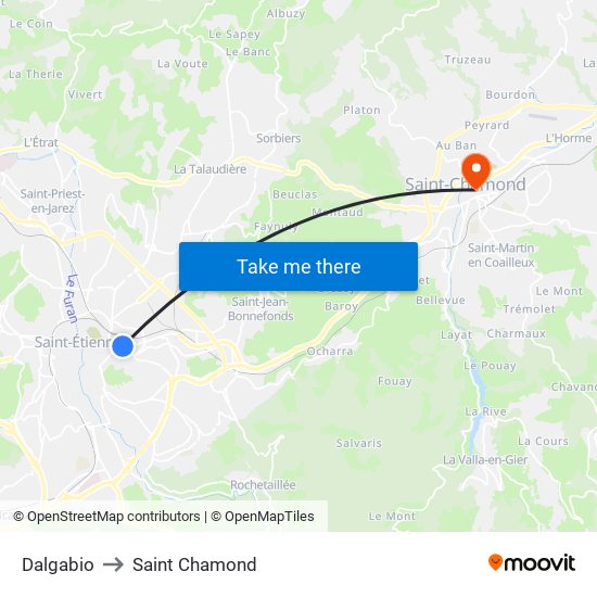 Dalgabio to Saint Chamond map