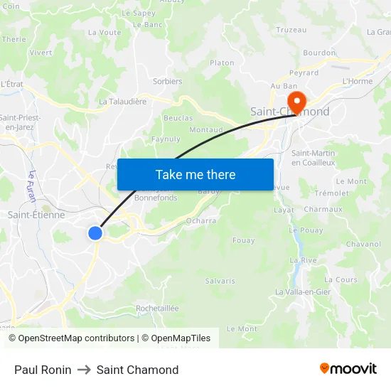 Paul Ronin to Saint Chamond map