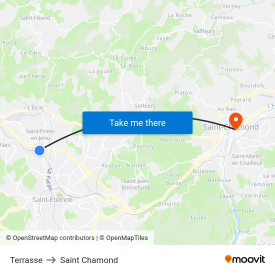 Terrasse to Saint Chamond map