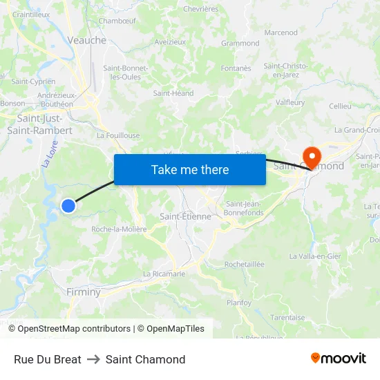 Rue Du Breat to Saint Chamond map