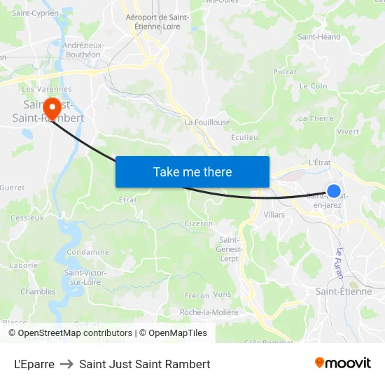 L'Eparre to Saint Just Saint Rambert map