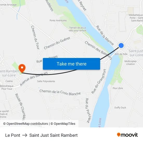 Le Pont to Saint Just Saint Rambert map