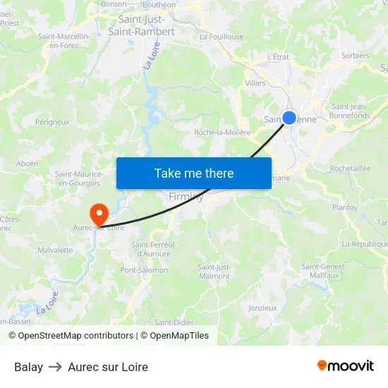 Balay to Aurec sur Loire map