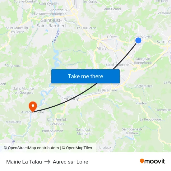 Mairie La Talau to Aurec sur Loire map