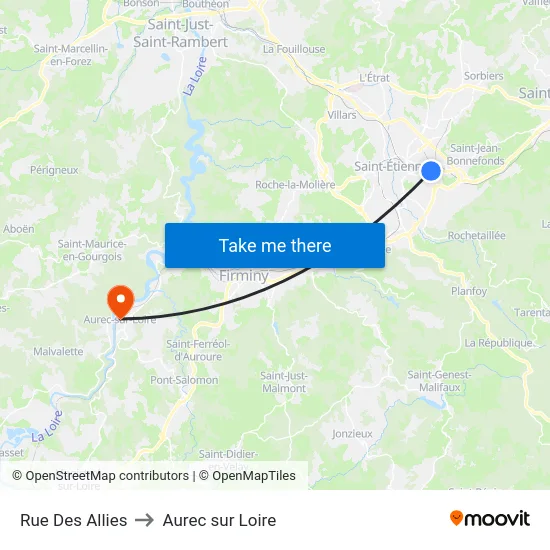 Rue Des Allies to Aurec sur Loire map