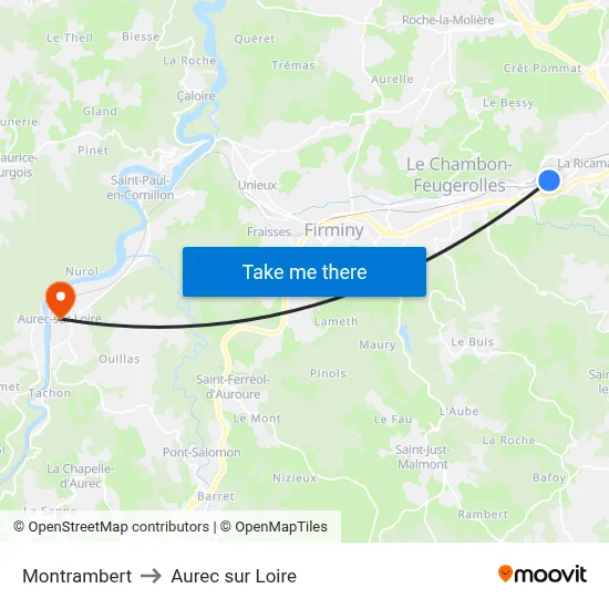 Montrambert to Aurec sur Loire map