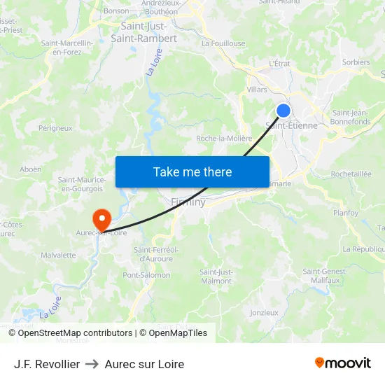 J.F. Revollier to Aurec sur Loire map
