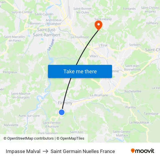 Impasse Malval to Saint Germain Nuelles France map