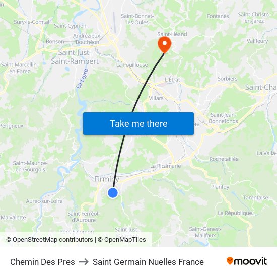 Chemin Des Pres to Saint Germain Nuelles France map