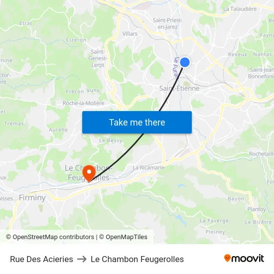 Rue Des Acieries to Le Chambon Feugerolles map