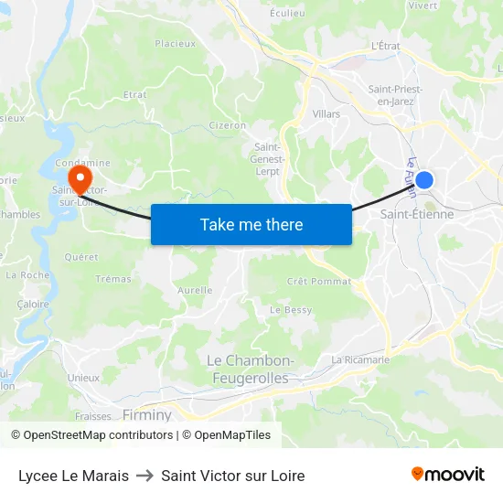 Lycee Le Marais to Saint Victor sur Loire map