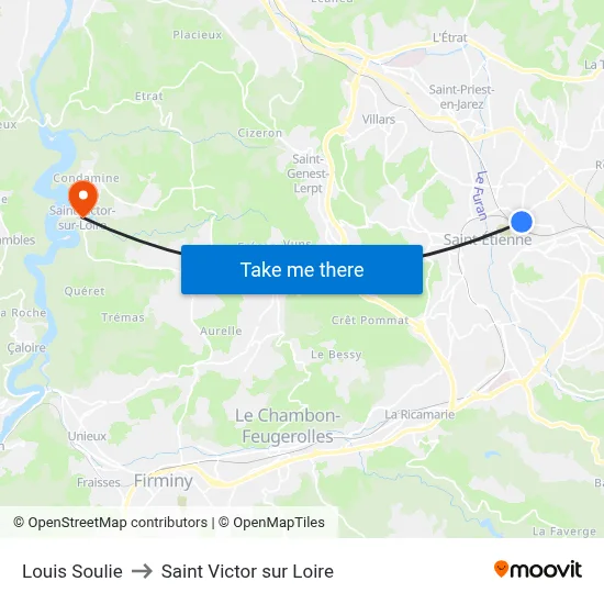 Louis Soulie to Saint Victor sur Loire map