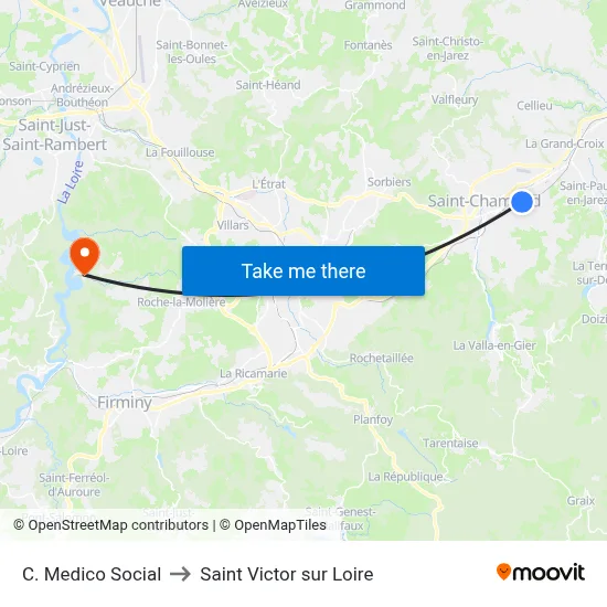 C. Medico Social to Saint Victor sur Loire map