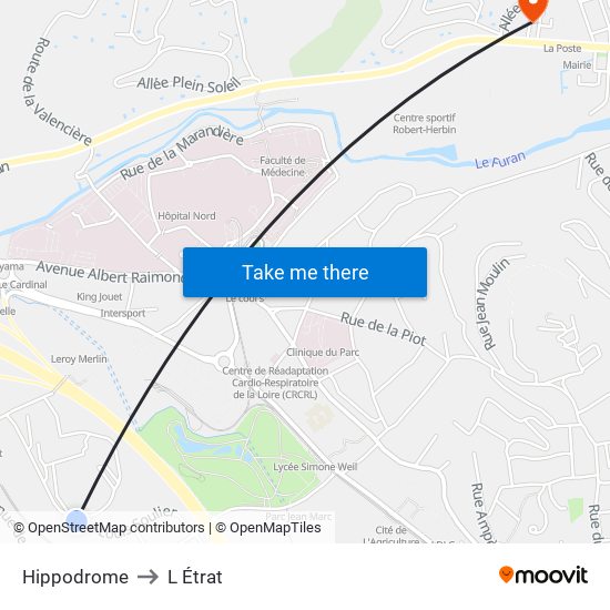 Hippodrome to L Étrat map