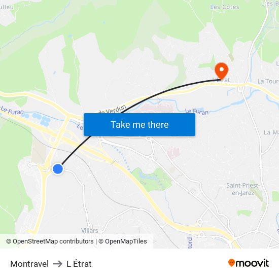 Montravel to L Étrat map