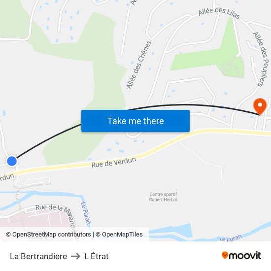 La Bertrandiere to L Étrat map