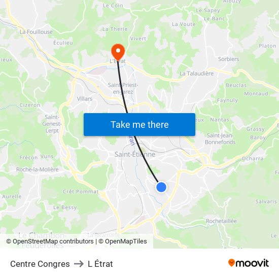 Centre Congres to L Étrat map