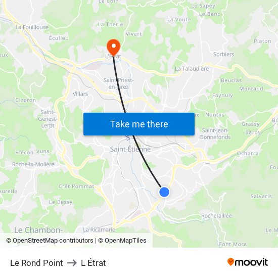 Le Rond Point to L Étrat map
