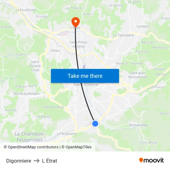 Digonniere to L Étrat map