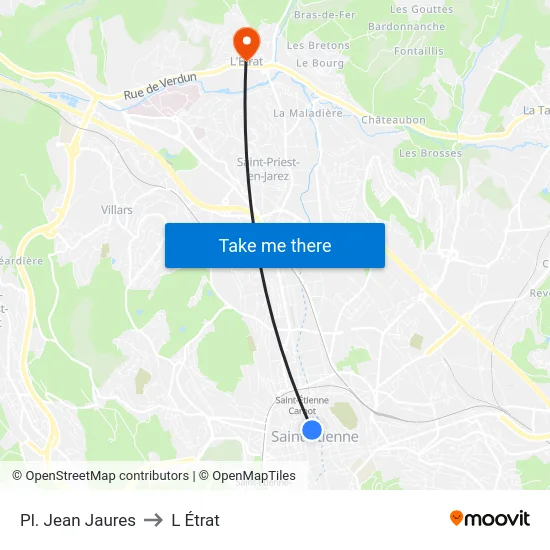 Pl. Jean Jaures to L Étrat map