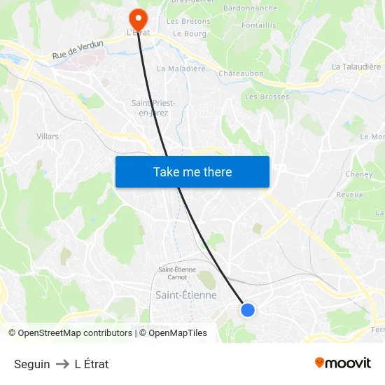 Seguin to L Étrat map