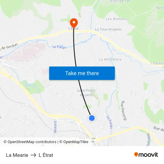 La Mearie to L Étrat map