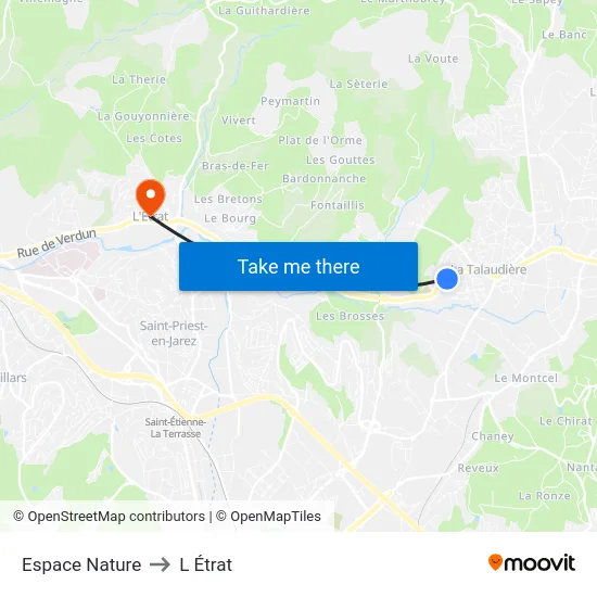 Espace Nature to L Étrat map