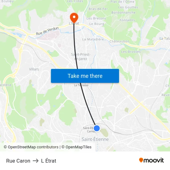 Rue Caron to L Étrat map