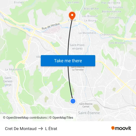 Cret De Montaud to L Étrat map
