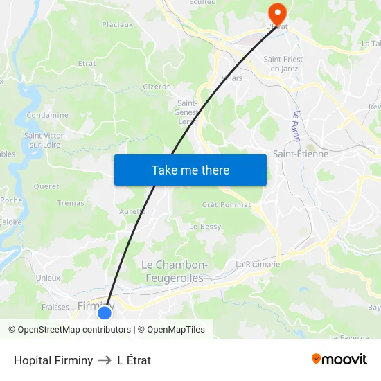 Hopital Firminy to L Étrat map