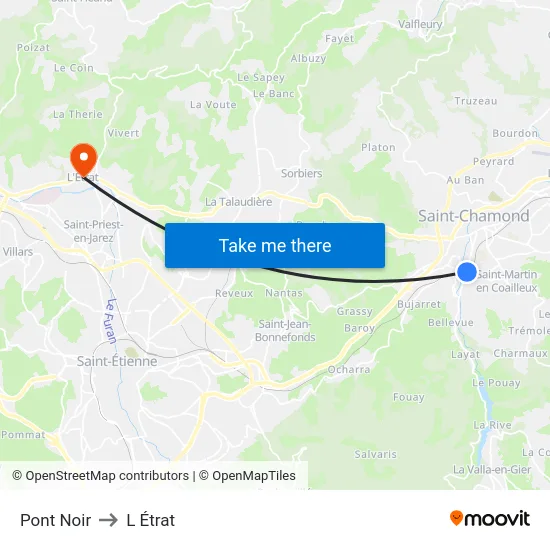 Pont Noir to L Étrat map