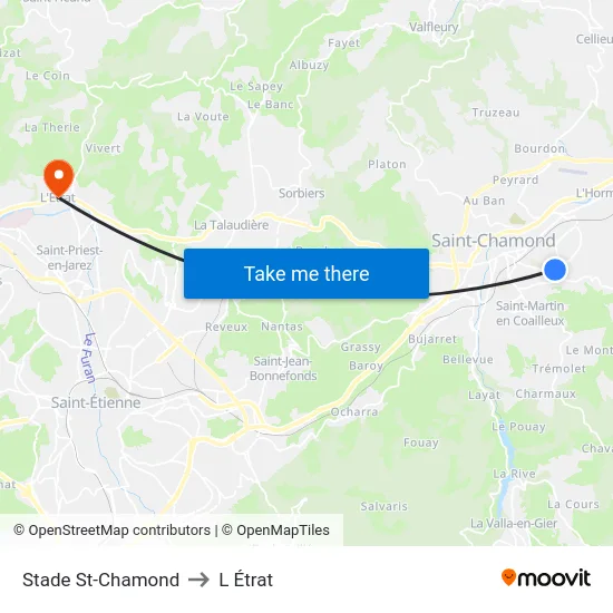 Stade St-Chamond to L Étrat map