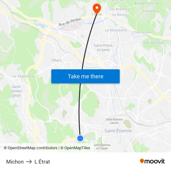 Michon to L Étrat map