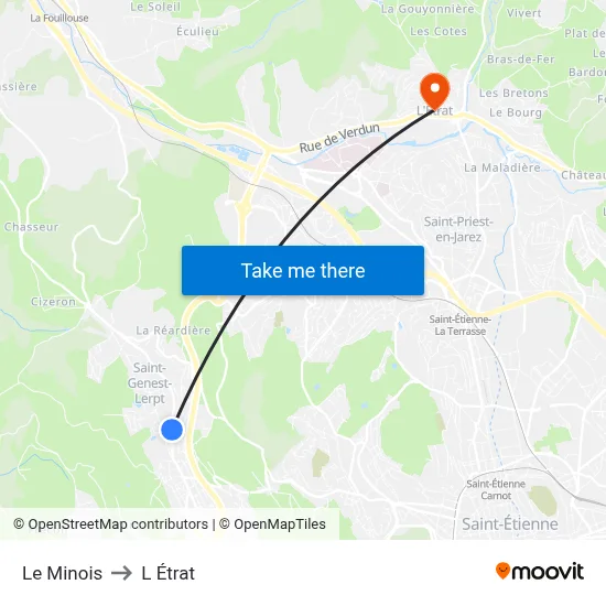 Le Minois to L Étrat map