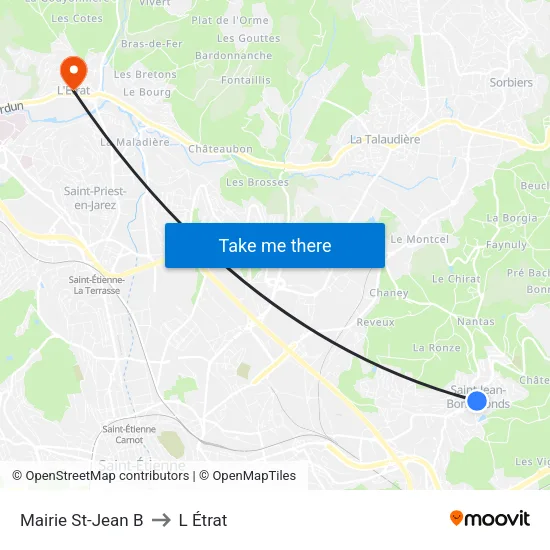 Mairie St-Jean B to L Étrat map