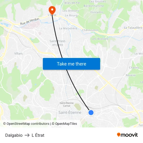 Dalgabio to L Étrat map