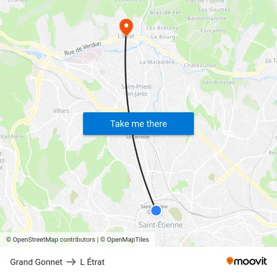 Grand Gonnet to L Étrat map