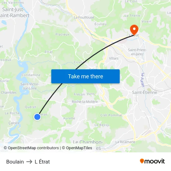 Boulain to L Étrat map