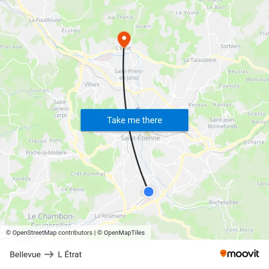 Bellevue to L Étrat map