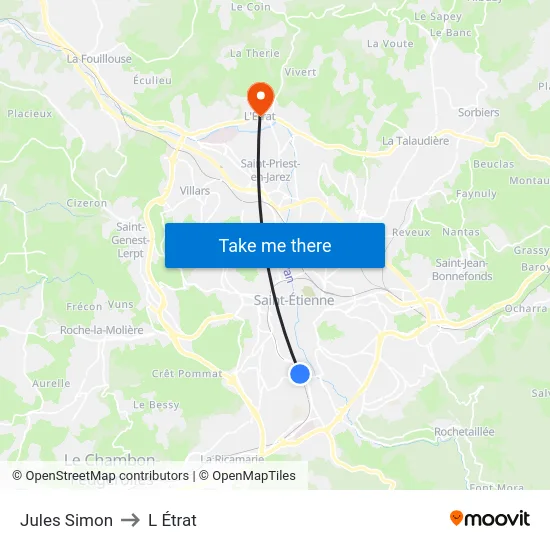 Jules Simon to L Étrat map