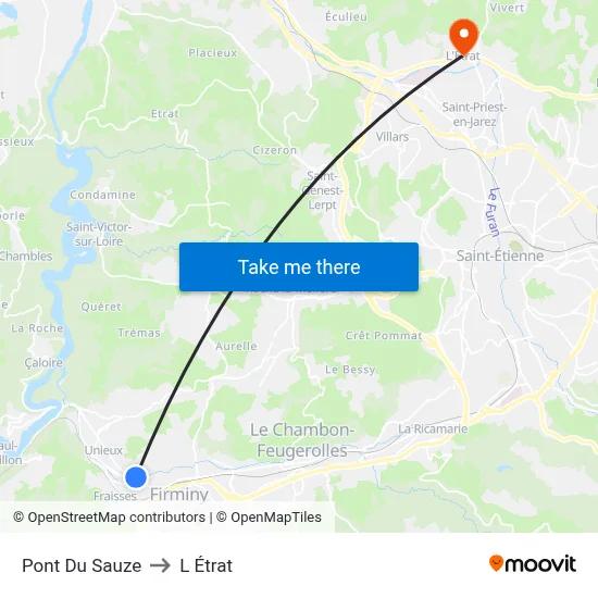 Pont Du Sauze to L Étrat map