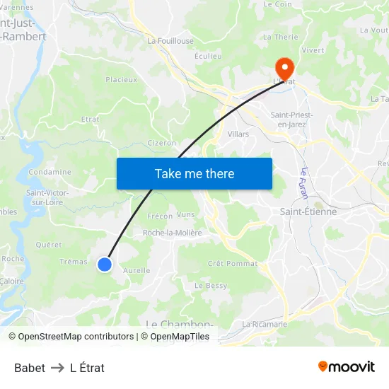 Babet to L Étrat map