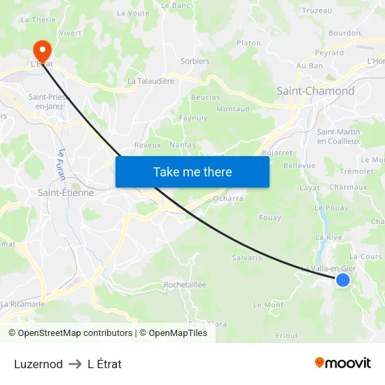 Luzernod to L Étrat map