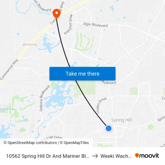 10562 Spring Hill Dr And Mariner Blvd. to Weeki Wachee map