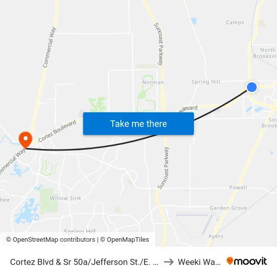 Cortez Blvd & Sr 50a/Jefferson St./E. Of Cobb Rd to Weeki Wachee map