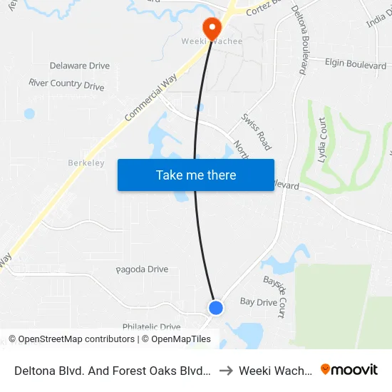 Deltona Blvd. And Forest Oaks Blvd - S to Weeki Wachee map