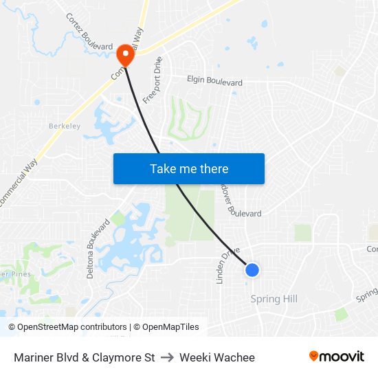 Mariner Blvd  & Claymore St to Weeki Wachee map