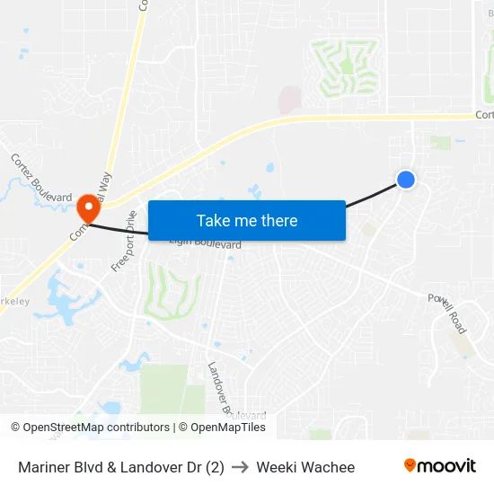 Mariner Blvd  & Landover Dr (2) to Weeki Wachee map