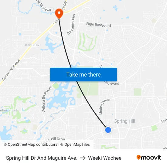 Spring Hill Dr And Maguire Ave. to Weeki Wachee map