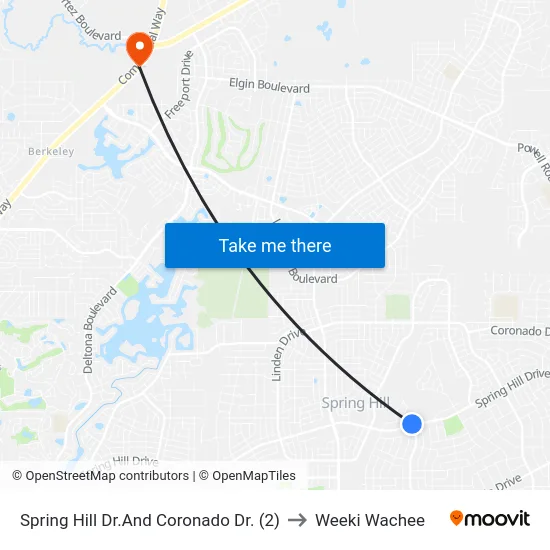Spring Hill Dr.And Coronado Dr. (2) to Weeki Wachee map